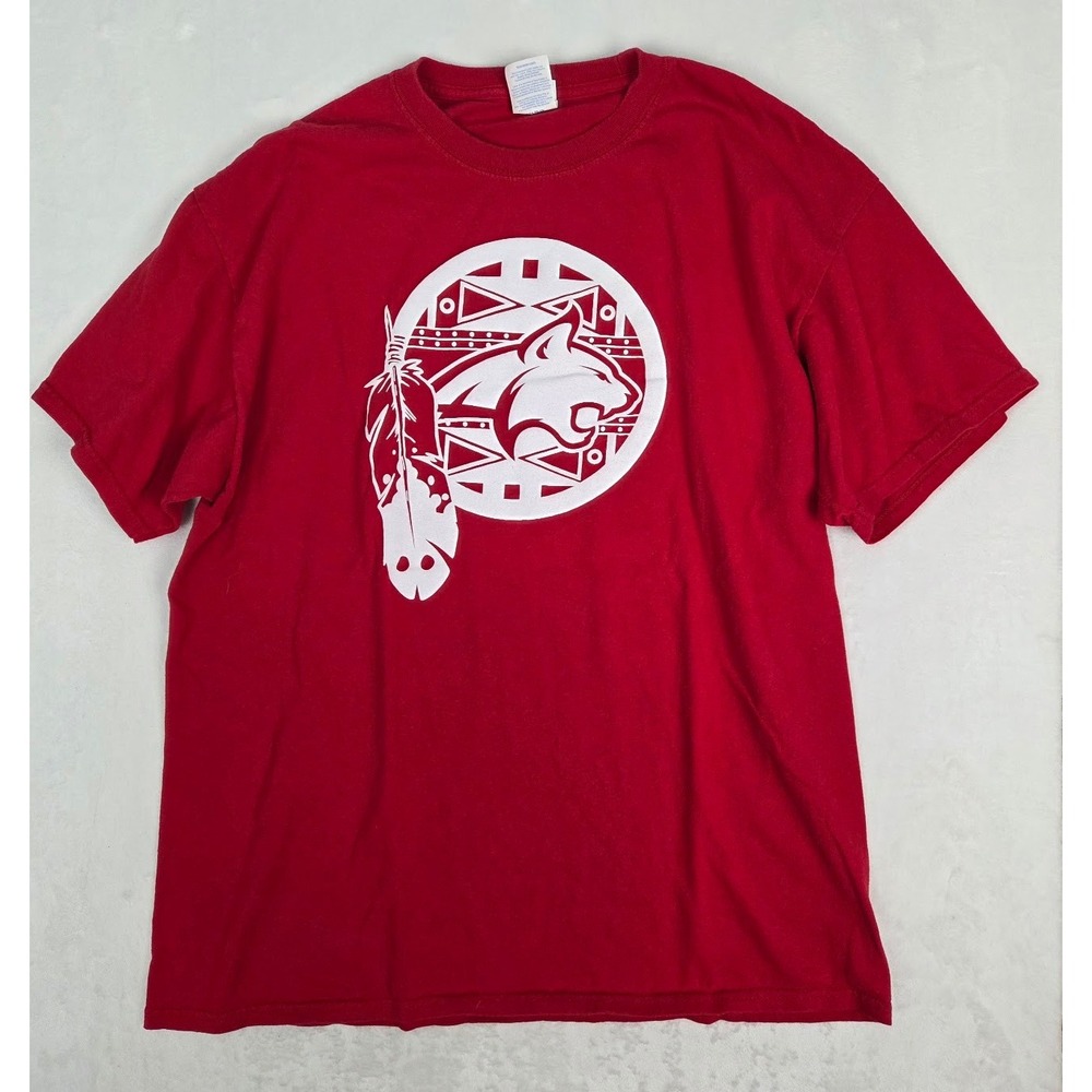 MMIW Awareness T-Shirt Mens Large Red Native Style Cougar No More Stolen Sister